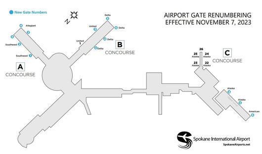 Spokane Airport to renumber passenger gates