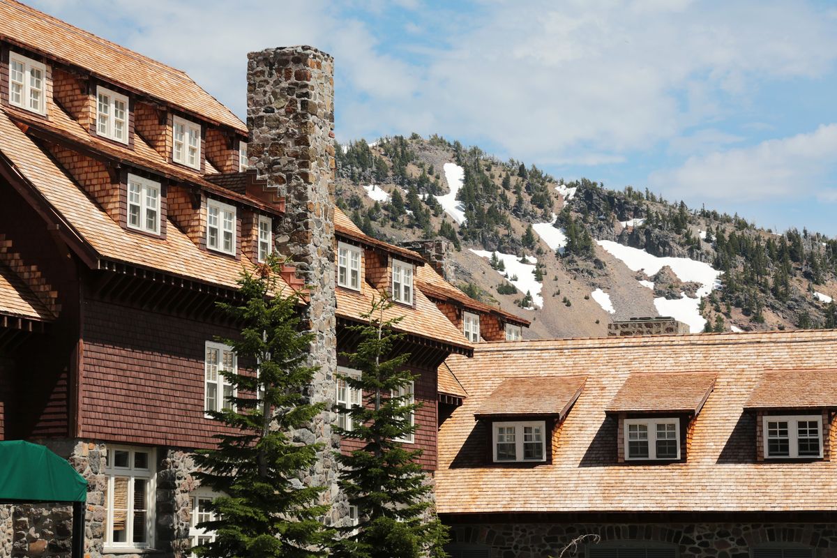 Crater Lake Lodge, which is managed by private concessioner ExplorUS, is the primary lodging and a hub of activity at Crater Lake National Park. (Jamie Hale/The Oregonian)