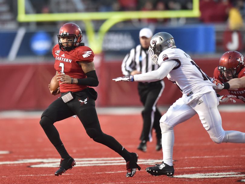 Quarterback Vernon Adams has taken up residence in Eugene but still isn’t done academically at EWU. (Tyler Tjomsland)