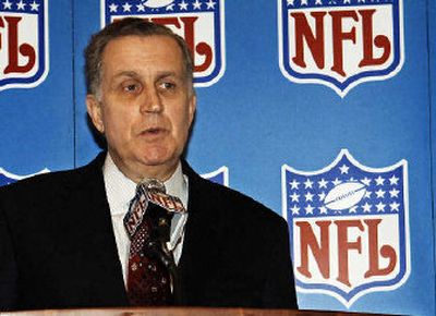 
NFL Commissioner Paul Tagliabue addresses the media following a meeting with NFL owners. 
 (Associated Press / The Spokesman-Review)