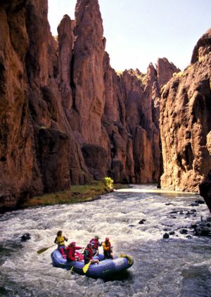 Idaho stands out in the nation for wilderness areas drained by wild rivers, such as the Bruneau, above, that support an industry of rafting outfitters. (Associated Press)