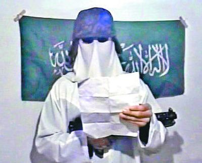 
This 2004 photo shows a man claiming to be responsible for the Madrid terrorist bombings. It's a scene from PBS' 