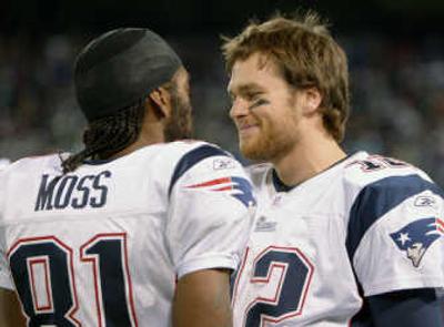 Randy Moss, Tom Brady and the Patriots face Jags on Saturday. Associated Press
 (Associated Press / The Spokesman-Review)