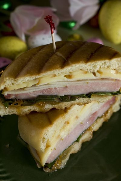 Ham Panini with Smoked Gruyere and Pear is a truly memorable sandwich.  (Associated Press / The Spokesman-Review)