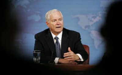 
Secretary of Defense Robert Gates talks with reporters during  a news conference Thursday  at the Pentagon in Washington. Associated Press
 (Associated Press / The Spokesman-Review)