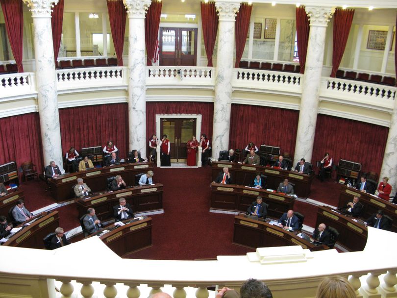 The Idaho Senate on Thursday, as it prepares to adjourn for the session (Betsy Russell)