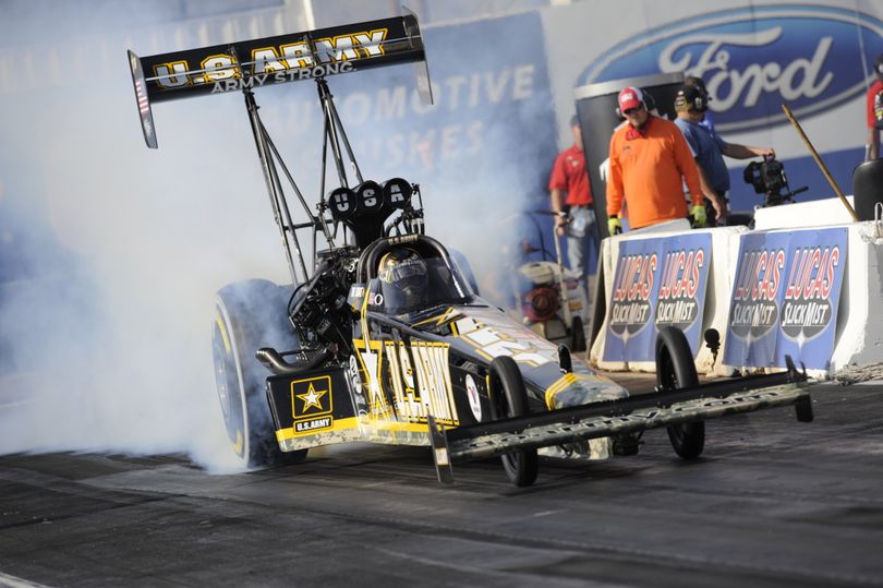 Tony Schumacher leads the NHRA Top Fuel drivers points standings heading to this week's event in Atlanta. (Photo courtesy of NHRA Media Relations) (The Spokesman-Review)