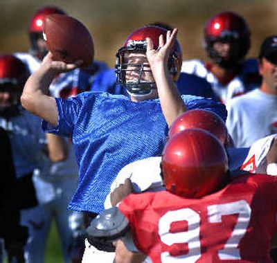 
Redshirt sophomore Chris Peerboom ranks No. 1 on Eastern Washington's quarterback list this spring. 
 (Christopher Anderson / The Spokesman-Review)