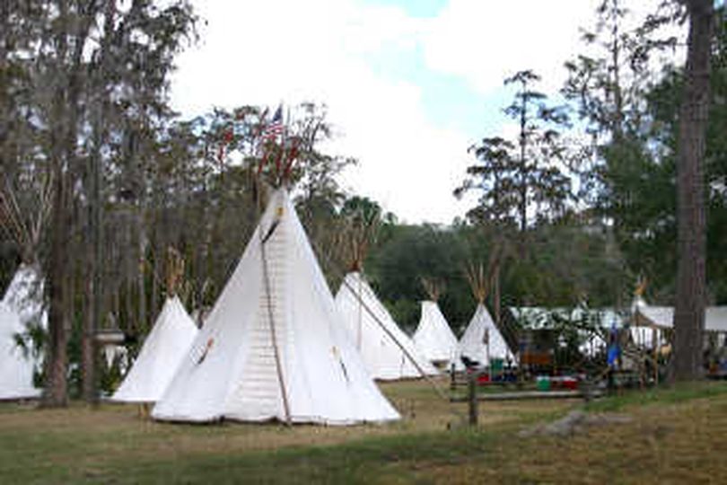** FOR IMMEDIATE RELEASE ** This undated photo provided by Walt Disney World shows the tepee village that campers erect each year around Thanksgiving at Disney's Fort Wilderness Resort and Campground in Lake Buena Vista, Fl. (Gary Buchanan / Walt Disney World)