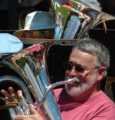 
Sam Blumenthal and 70 other tuba players perform on Sunday at the Coeur d'Alene Resort . 
 (Joe Barrentine / The Spokesman-Review)