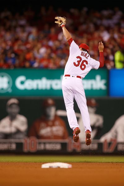 St. Louis shortstop Aledmys Diaz has siezed an opportunity to become a Rookie of the Year candidate. (Scott Kane / Associated Press)