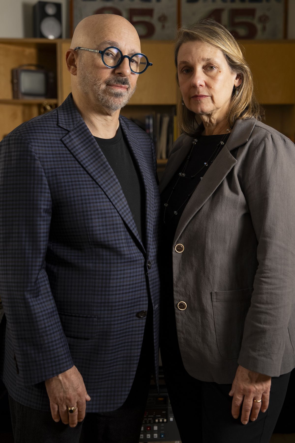 The documentary filmmakers Steven Rosenbaum and Pamela Yoder on Aug. 26 at their studio in New York. Some of the footage the filmmakers sourced after the attack on the World Trade Center on Sept. 11, 2001, was used in the couple’s 2002 documentary, “7 Days in September” – but since then, more than 500 hours of footage has gone largely unseen.  (VINCENT ALBAN)