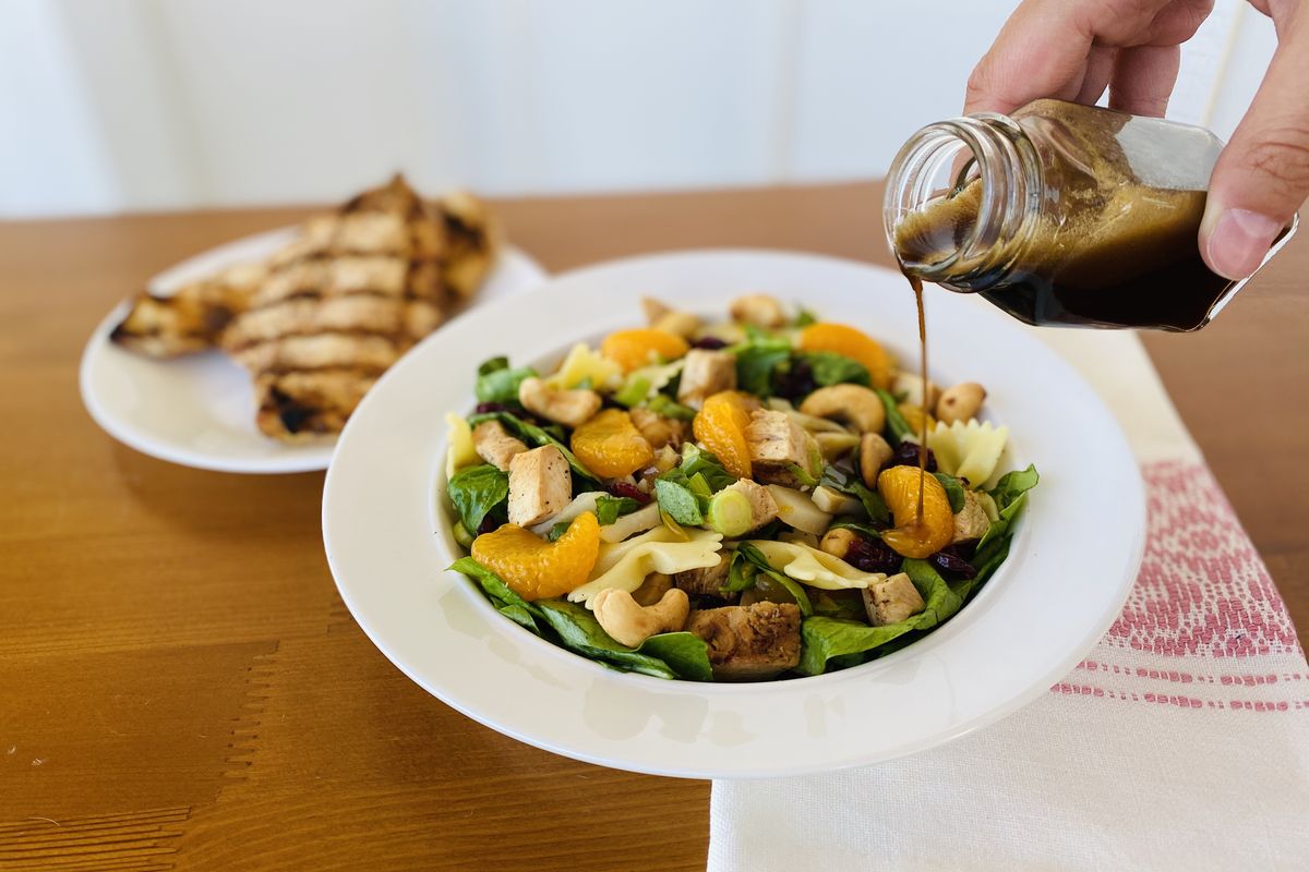 Mandarin teriyaki chicken pasta salad has become a favorite summertime meal for this mom and columnist.  (Julia Ditto/For The Spokesman-Review)