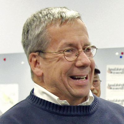 In this Oct. 29, 2010, file photo, William O'Neill, an Ohio appeals court judge selected as the Democratic nominee for U.S. House of Representatives to represent Ohio's 14th District, laughs during a campaign stop at the Democratic party headquarters in Mentor, Ohio. (Amy Sancetta / Associated Press)