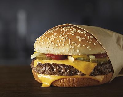 This image provided by McDonalds Corporation shows a Quarter Pounder burger. (Associated Press)