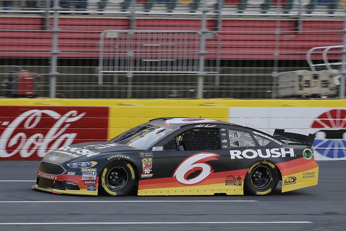 Matt Kenseth drives to his pole winning run during qualifying for Saturday’s NASCAR All-Star auto race at Charlotte Motor Speedway, Friday, May 18, 2018, in Concord, N.C. (Terry Renna / Associated Press)