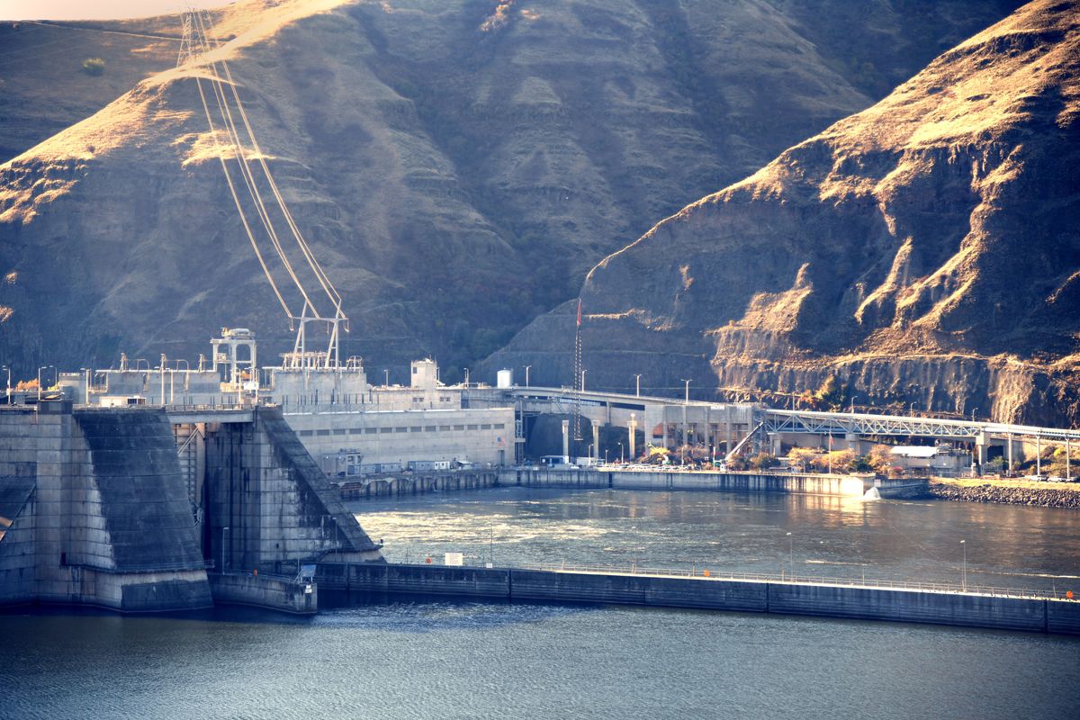 Lower Granite Dam, situated on the Snake River west of Clarkston, is one of the dams in the Columbia River basin that presents barriers to anadromous fish such as salmon.  (JESSE TINSLEY/THE SPOKESMAN-REVIEW)