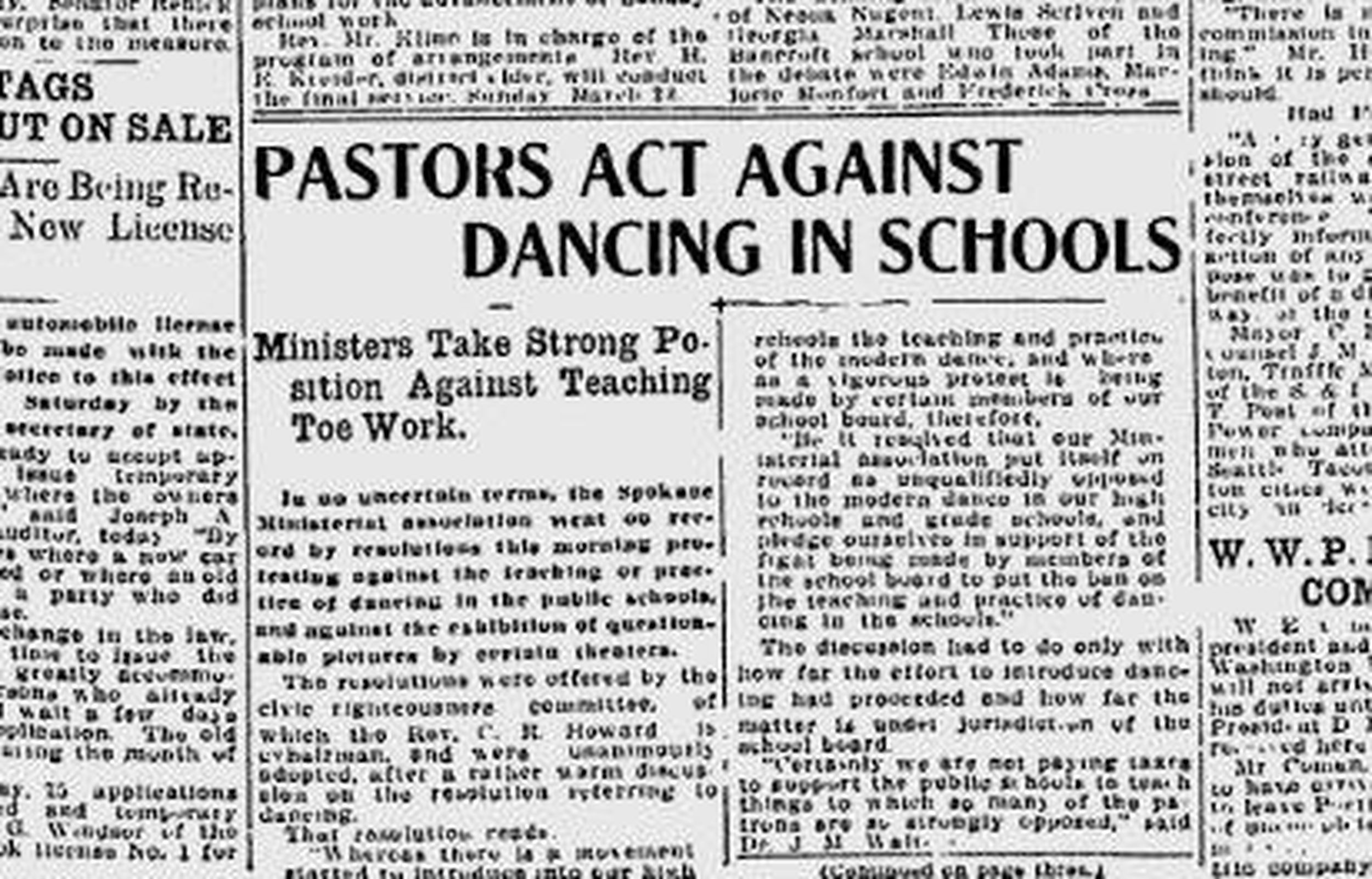 100 years ago in Spokane Spokane Ministerial Association takes stand