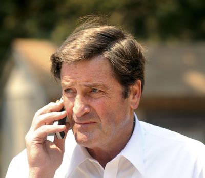 California Lt. Gov. John Garamendi speaks on the phone during a visit to the Lockheed Fire command center on Friday.  (Associated Press / The Spokesman-Review)