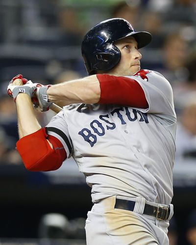 Red Sox’s Daniel Nava hit a 3-run homer and had 4 RBIs. (Associated Press)