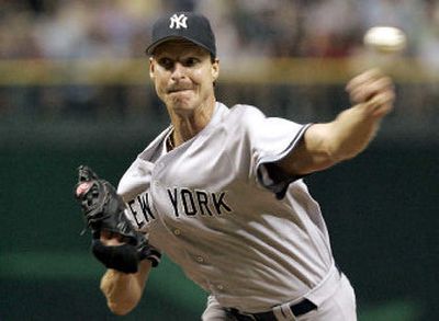 
Randy Johnson has seen a dramatic drop in the velocity of his pitches in his first season with the New York Yankees.
 (Associated Press / The Spokesman-Review)