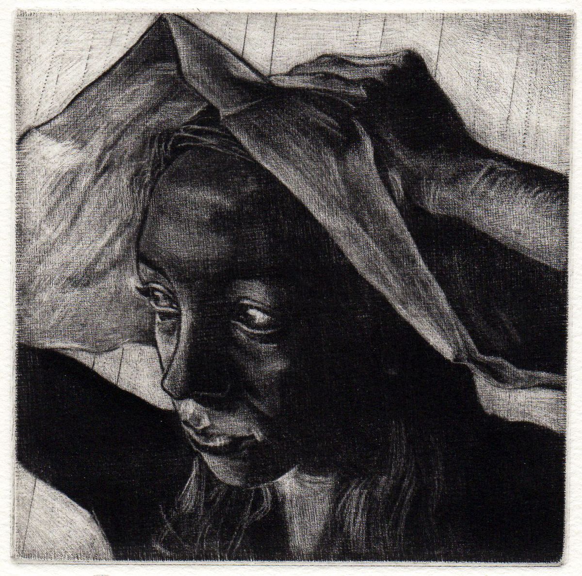 Mary Farrell’s “Moment 2” is a portrait of her niece. The piece will be part of an exhibit at Terrain for Print Fest. (Courtesy)