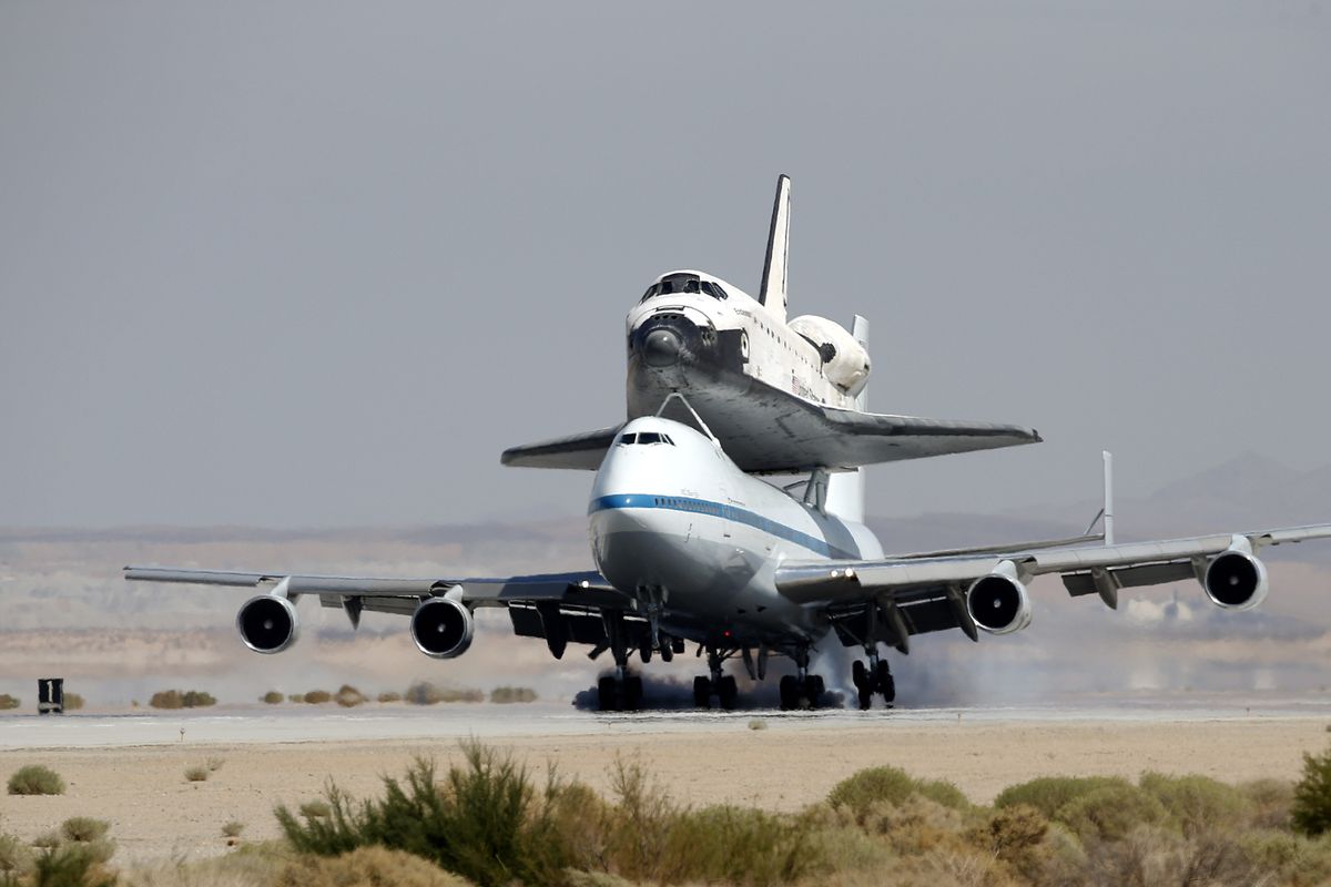 Space Shuttle Endeavour mounted on NASA