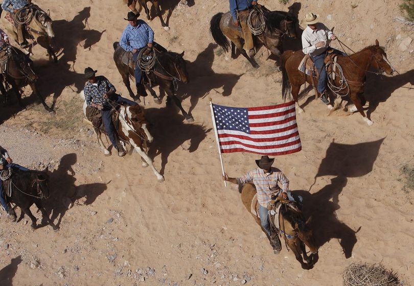 Ranchers in Nevada protest U.S. Bureau of Land Management grazing rules. (Associated Press)
