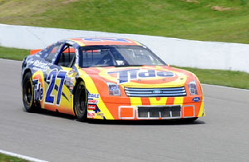 Andrew Ranger on his record-setting pole run on Saturday at Mosport. Ranger went on to win the NASCAR Canadian Tire Series road course event. (Photo Credit: Joe Hamilton/NASCAR) (The Spokesman-Review)