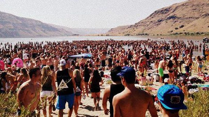 A photo from an anonymous reader shows a party crowd on the Snake River. (Courtesy)