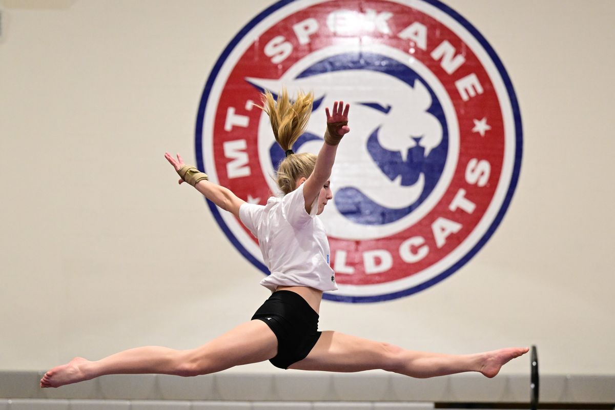 Mt. Spokane gymnast Jacquie Bonnett, eighth place at state in the vault last season, practices Tuesday at Mead Gymnastics Center.  (Tyler Tjomsland/The Spokesman-Review)