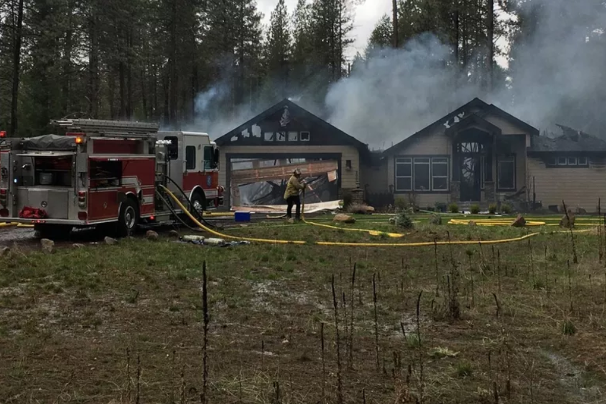 A house at 2003 E. Forest Lane in Colbert was destroyed by fire on Monday, April, 16, 2018. (KHQ)