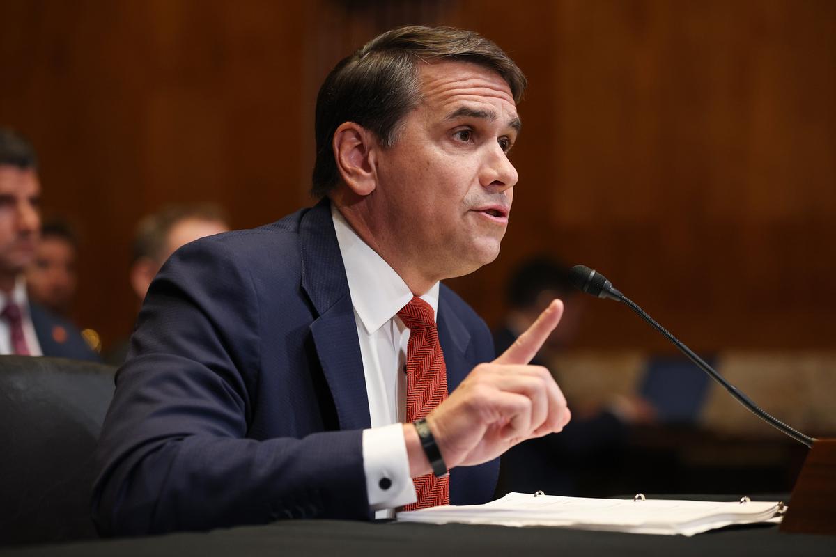 Acting U.S. Attorney General Todd Blanche testifies during a Senate Committee on Appropriations, Subcommittee on Commerce, Justice, Science, and Related Agencies hearing in the Dirksen Senate Office Building on Capitol Hill on May 19, 2026, in Washington, DC.  (Win McNamee/Getty Images)