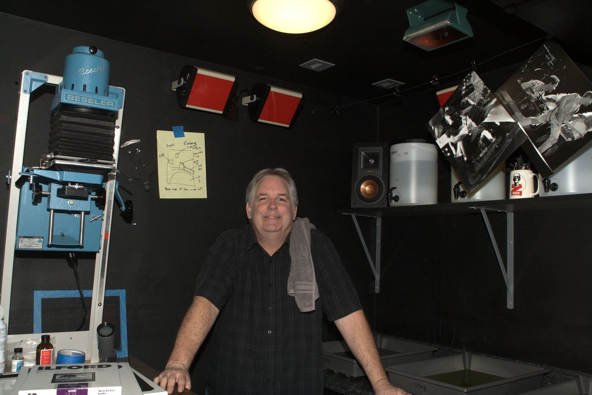 Darren Balch in his photography lab in 2021.  (Kathy Morgan)