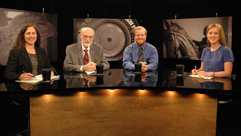 From left, Betsy Russell, Jim Weatherby, Jake Melder and co-host Melissa Davlin on Friday's 