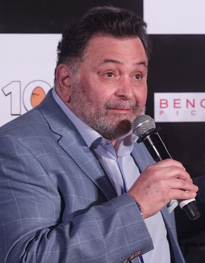 , Bollywood actor Rishi Kapoor speaks Thursday, April 19, 2018, during the song launch of his film ’102 Not Out’ in Mumbai, India. Two of India’s most beloved movie stars, Irrfan Khan and Kapoor, died within a day of each other this week, and though they came from two very different worlds and two very different schools of acting, both leave behind a treasure of cinematic work and millions of grieving fans. The 54-year-old Khan died Wednesday, April 29, 2020, after battling a rare cancer, while the 67-year-old Kapoor had leukemia and died Thursday. (Rafiq Maqbool / Associated Press)