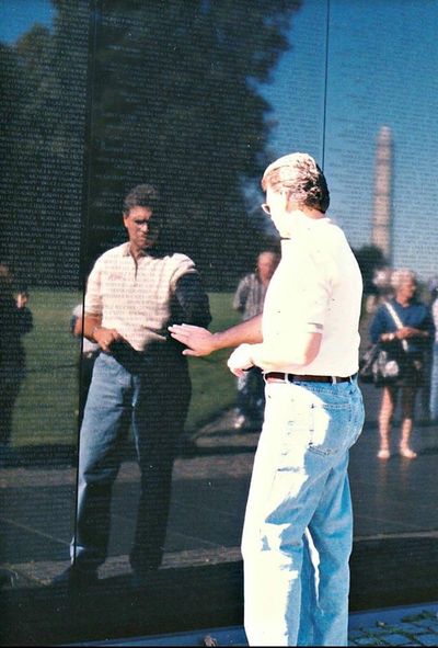 Jim McGough at the Vietnam Veterans Memorial when he was in his 40s. He died in 2014; his name was added to the memorial in 2016. (Handout / Courtesy of the McGough Family)