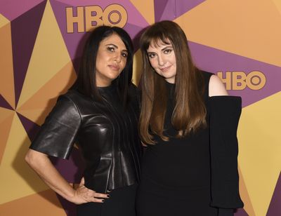 In this Jan. 7, 2018 file photo, Jenni Konner, left, and Lena Dunham arrive at the HBO Golden Globes afterparty in Beverly Hills, Calif. Dunham is shutting down her online feminist newsletter. The author and creator of “Girls” announced Friday that the publication she co-founded with Konner three years ago, www.lennyletter.com, had reached its “final chapter.” (Richard Shotwell / Invision)