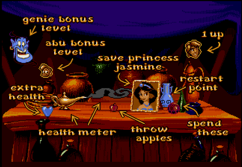 aladdin games for snes