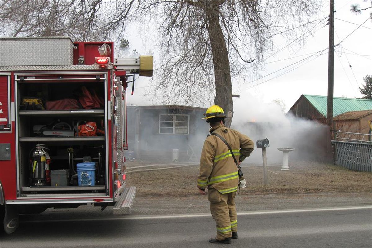 The Spokane Valley Fire Department responded to a shed/chicken coop fire at 5309 E. Eighth the morning of Feb. 8. (Photo courtesy the Spokane Valley Fire Department)