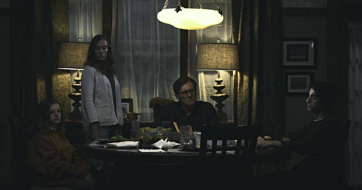 Milly Shapiro, Toni Collette, Gabriel Byrne, and Alex Wolff in “Hereditary.” (A24)