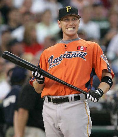 
Pittsburgh's Jason Bay could only smile after being skunked in the Home Run Derby.
 (Associated Press / The Spokesman-Review)