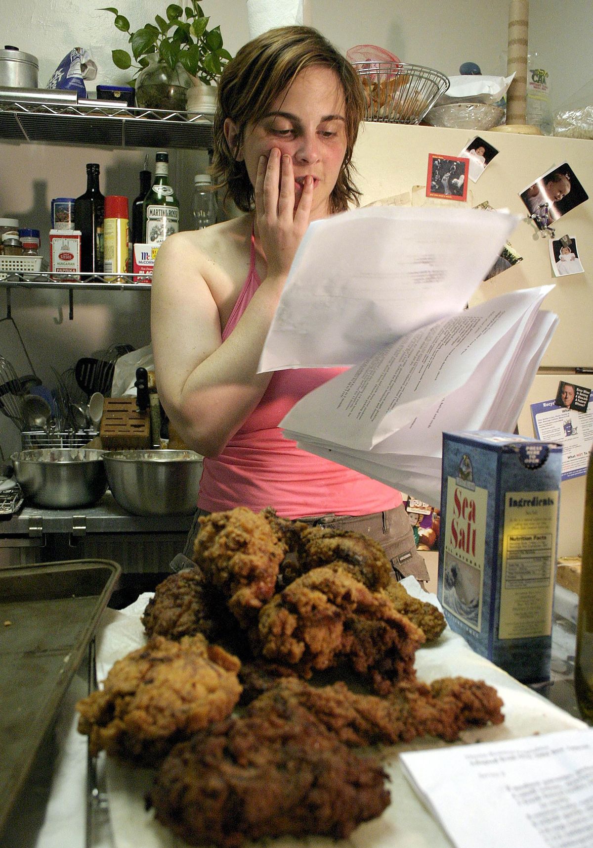  Julie Powell, cooks dishes featured in the May food magazines, contemplates her next project in New York, May 16, 2004. Powell, the writer whose decision to spend a year cooking every recipe in Julia Child