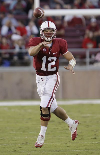Stanford quarterback Andrew Luck passes in the third quarter of last Saturday's 48-7 win over Colorado. (Associated Press)