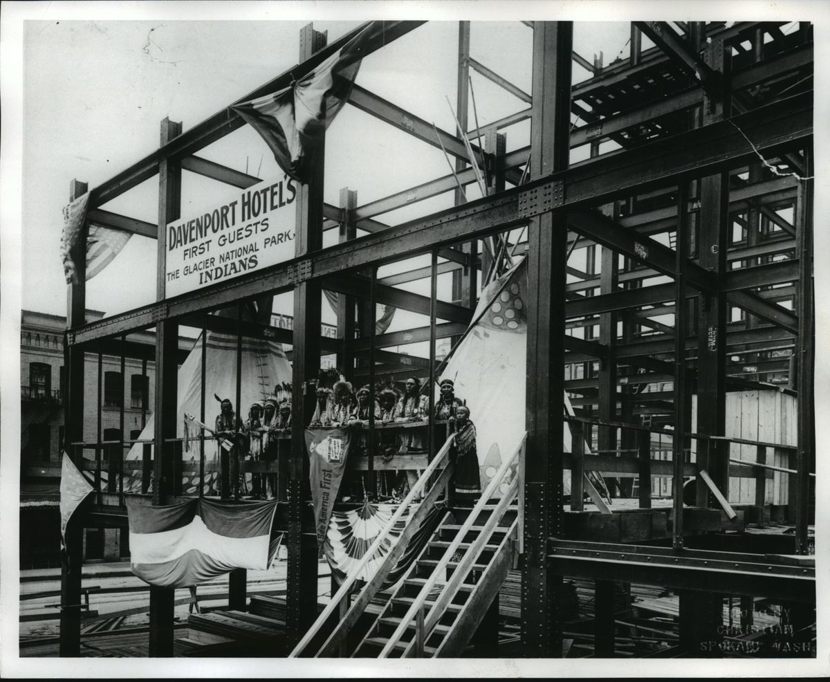 Davenport Hotel under construction first guests in 1913. (Eastern Washington Historical Society / Libby Collection)