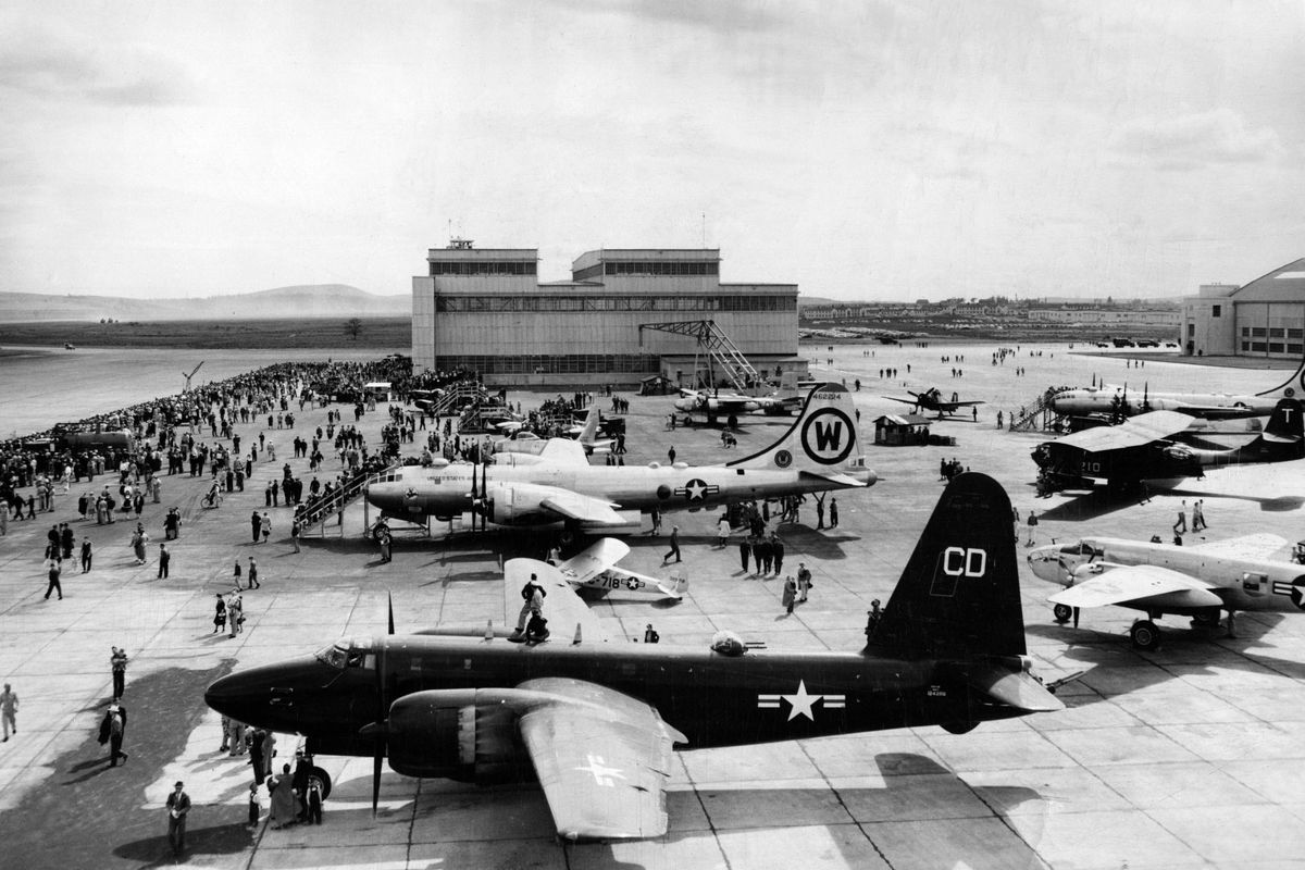 Spokane is home to Fairchild Air Force Base, which hosts some of the most advanced aircraft in the United States Air Force. (Note: Photo taken during a Fairchild Air Force Base open house on May 23, 1950) (PHOTO ARCHIVES / SR)