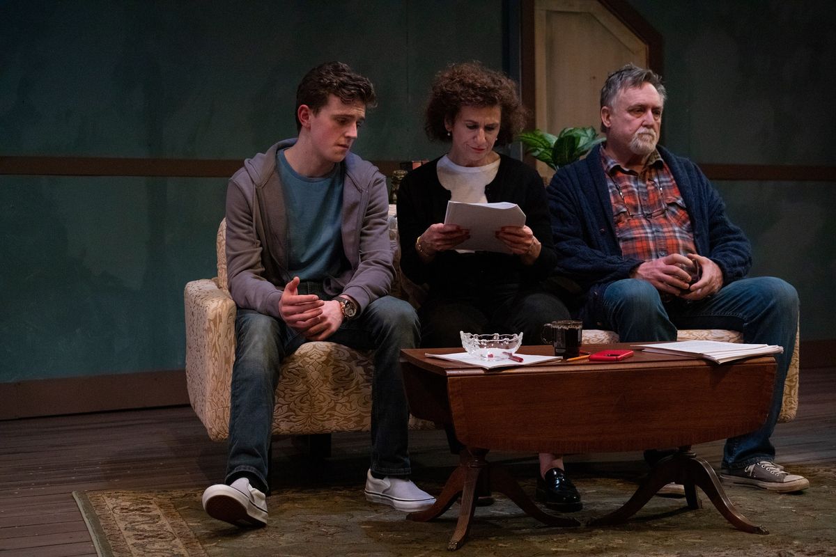Nicholas Griep, Deborah Marlowe and Jamie Flanery in "Lifespan of a Fact" at Spokane Civic Theatre.  (Marlee Andrews)