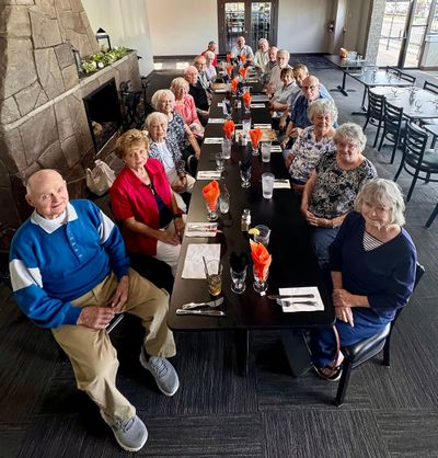 Twenty-plus members of the West Valley High School Class of 1955 meet at Darcy’s for lunch every other month. (COLIN MULVANY/THE SPOKESMAN-REVIEW)