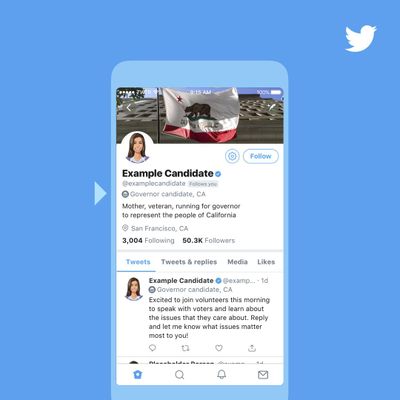 This undated image provided by Twitter shows an example of a special label that Twitter says they are adding to the accounts of and tweets from U.S. candidates ahead of this years midterm elections. (Associated Press)