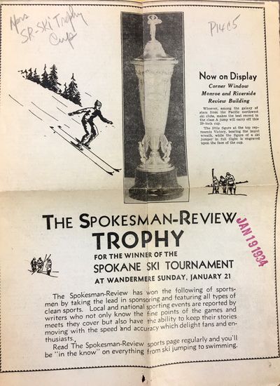 A 1934 Spokesman-Review ad promoting the ski event at Wandermere that year. 
